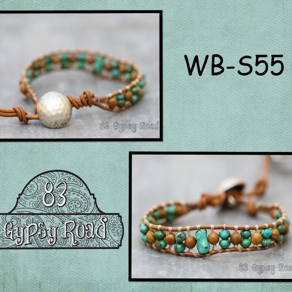 WB-S55 - single beaded wrap bracelet